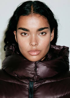 Midi quilted anorak with hood — Burgundy 6