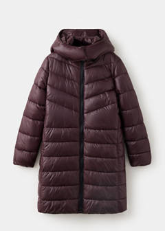 Midi quilted anorak with hood — Burgundy 8