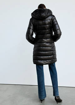 Midi quilted anorak with hood — Black 3