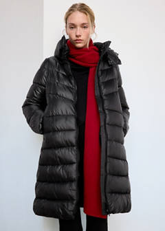 Midi quilted anorak with hood — Black 11