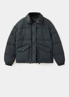 Fur collar puffer coat — Charcoal 7