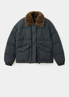 Fur collar puffer coat — Charcoal 6