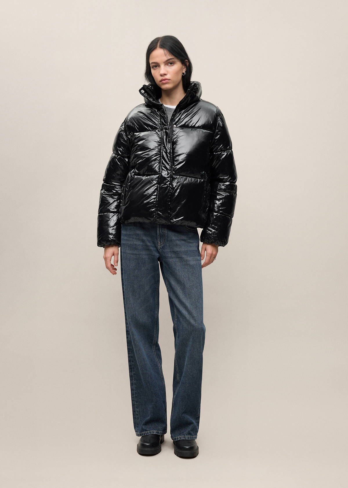Shiny quilted anorak