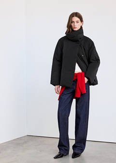 Padded anorak with funnel neck — Black 2