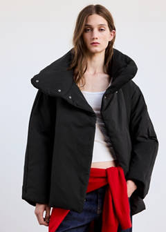 Padded anorak with funnel neck — Black 1