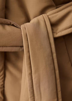 Belt puffer coat — Medium Brown 6