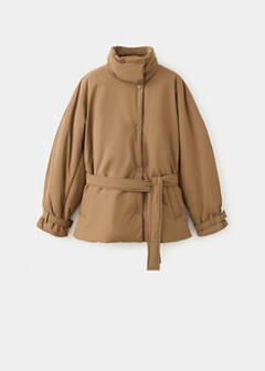 Belt puffer coat — Medium Brown 5
