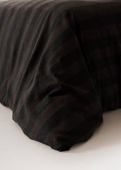 Striped flannel duvet cover Superking bed — Brown 4