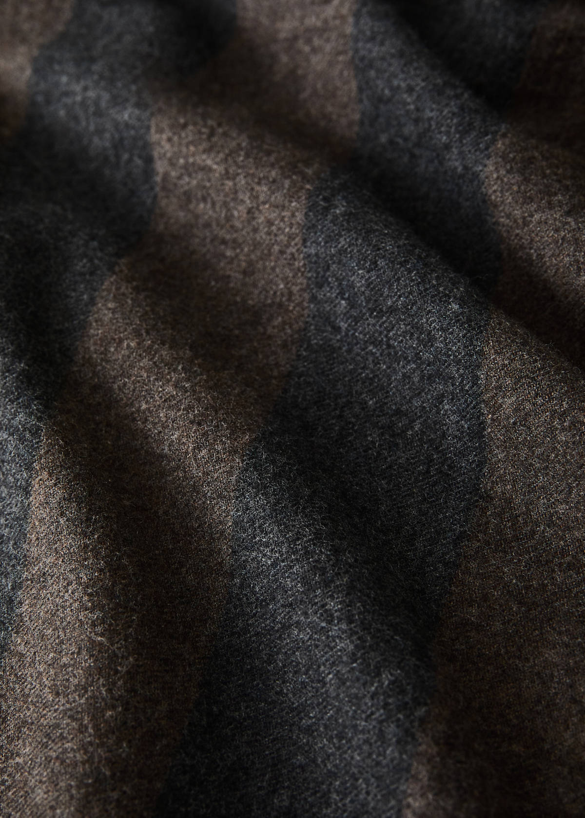 Striped flannel duvet cover Superking bed — Brown