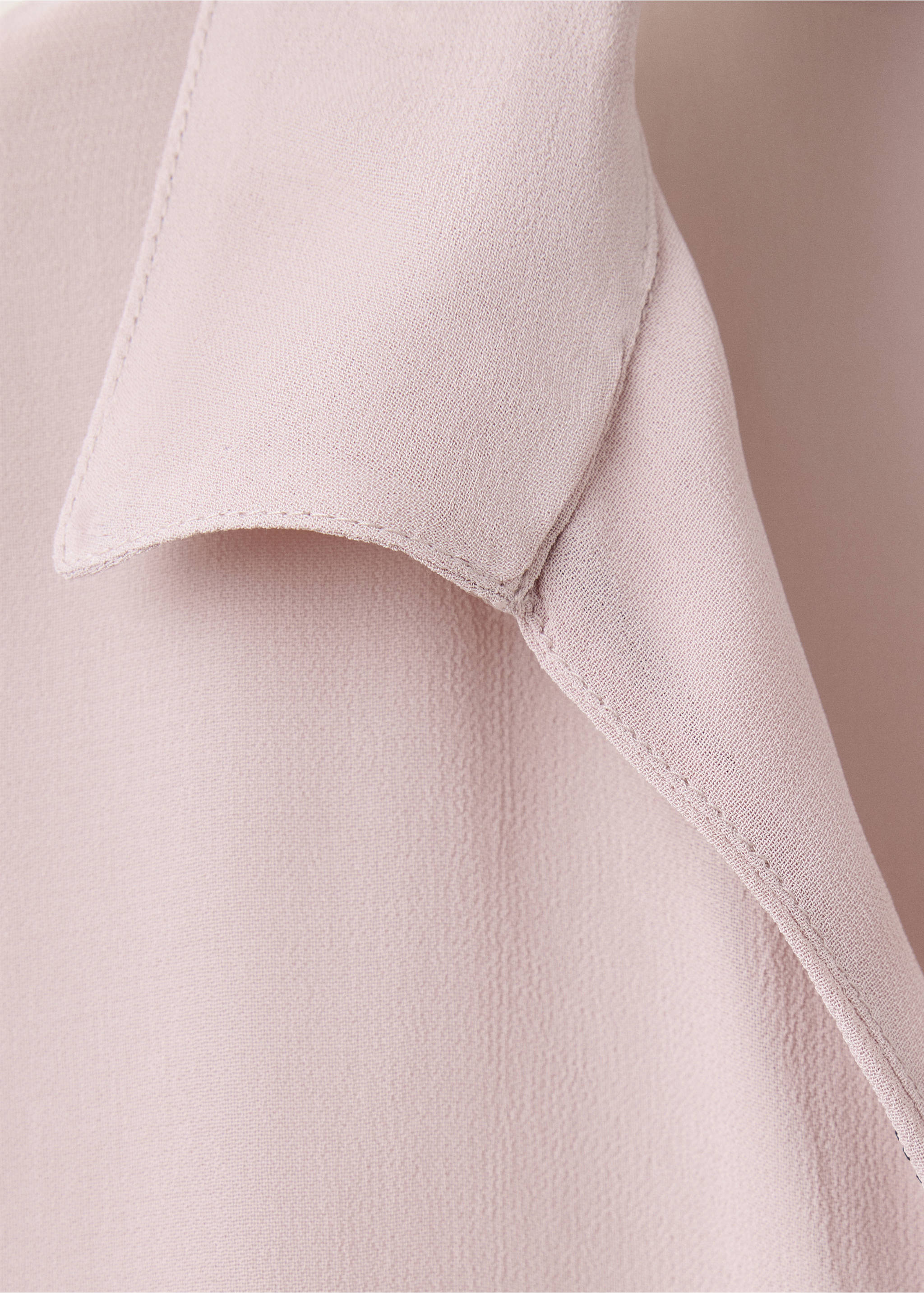 Close-up of a pale pink shirt collar detail., Pink. Ref: 37008280-00.