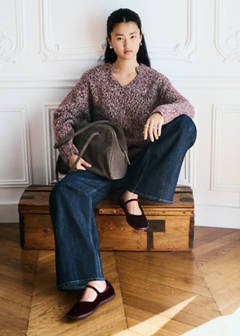 Marl wool blend jumper — Pink 2