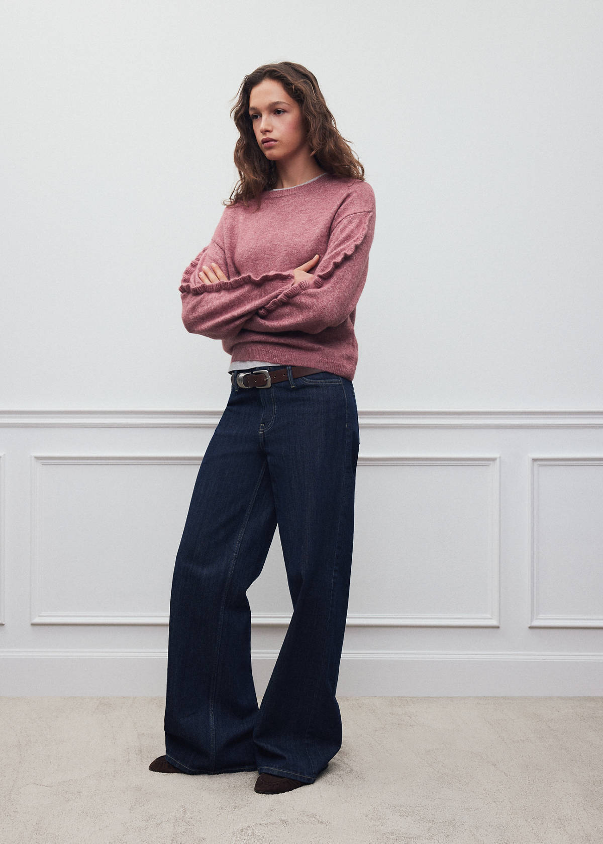 Ruffled detail sweater