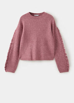 Ruffled detail sweater — Pink 6