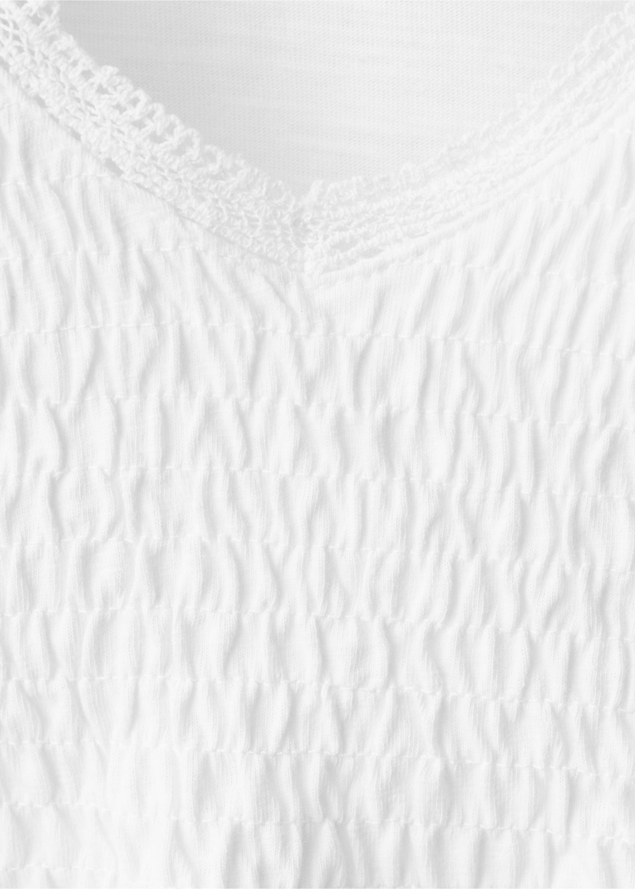 V-neck ruched T-shirt - Details of the article 8, Off White. Ref: 37008286-00.