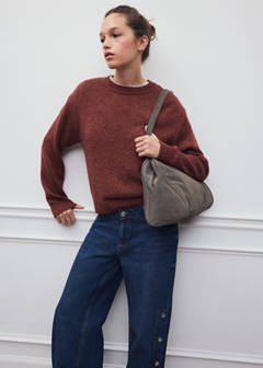 Straight marled jumper — Cherry 1
