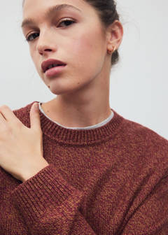 Straight marled jumper — Cherry 4