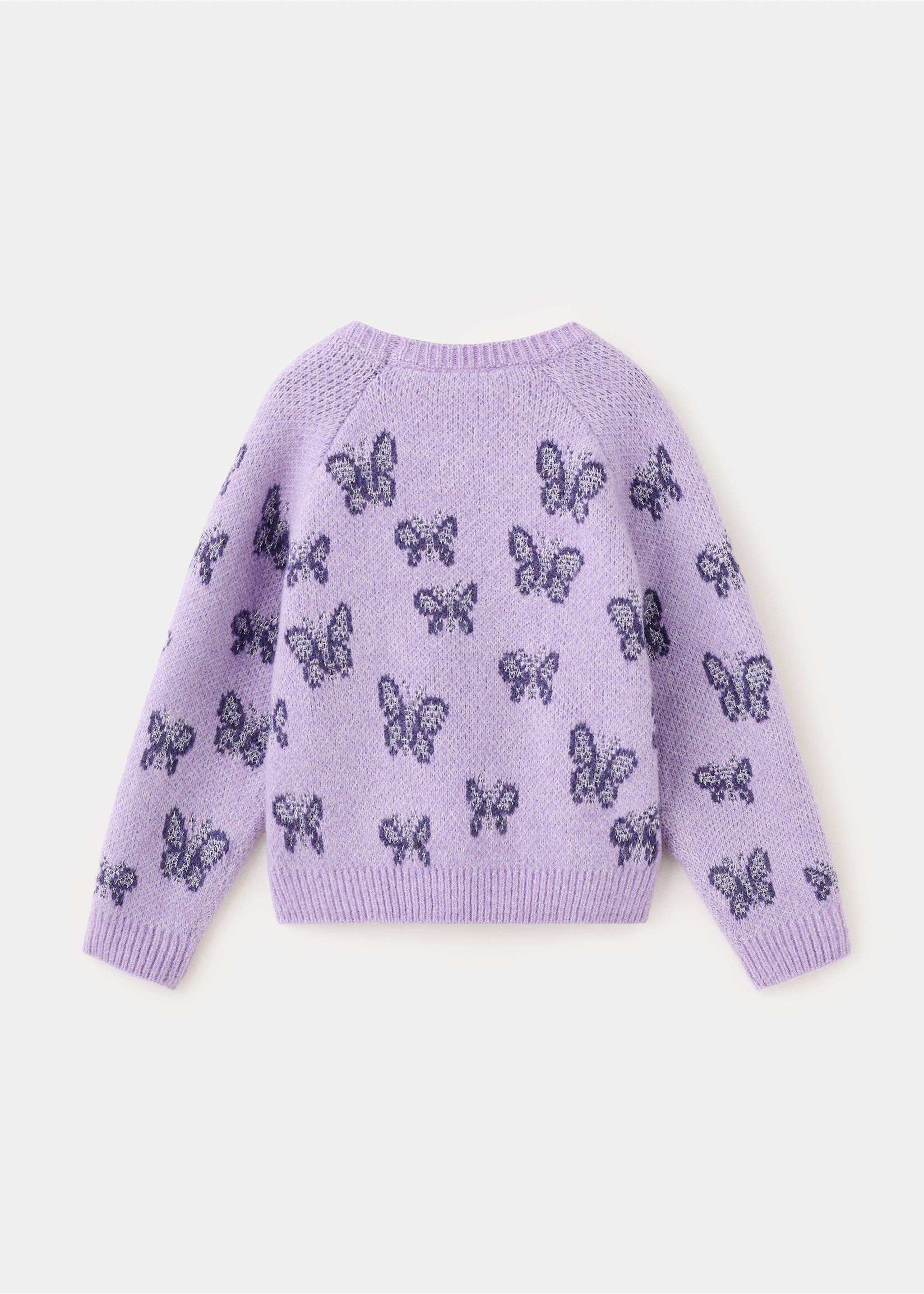 Pull papillons avec détail en lurex - Verso de l’article, Lilas. Ref: 37008293-00.