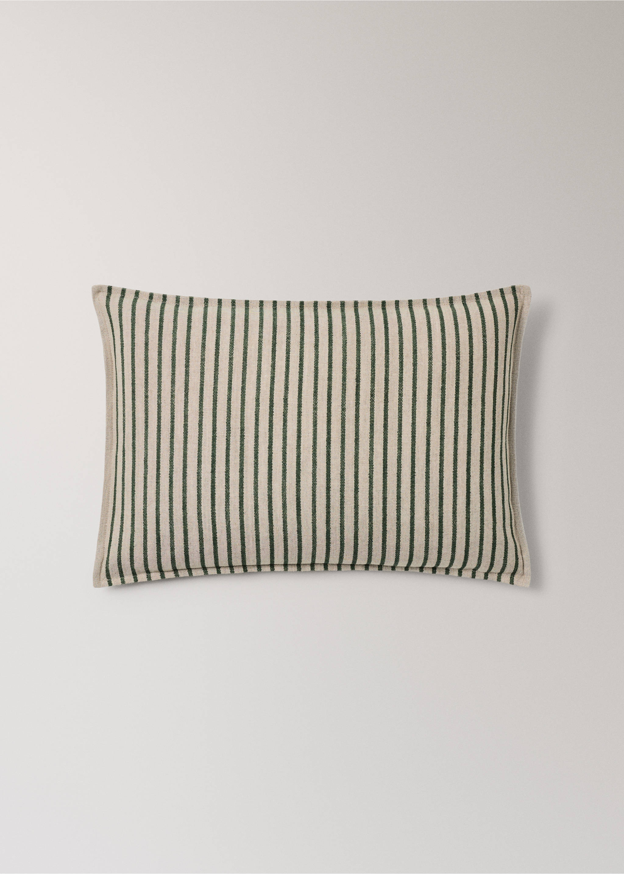 Beige and dark green striped cushion cover., Green. Ref: 37008639-00.