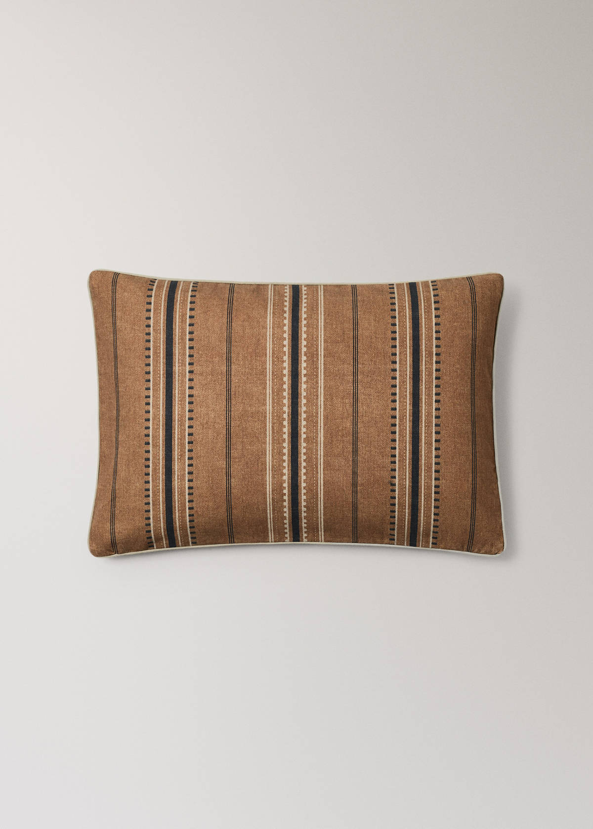 Vertical-striped cushion cover, 40x60 cm — Brown
