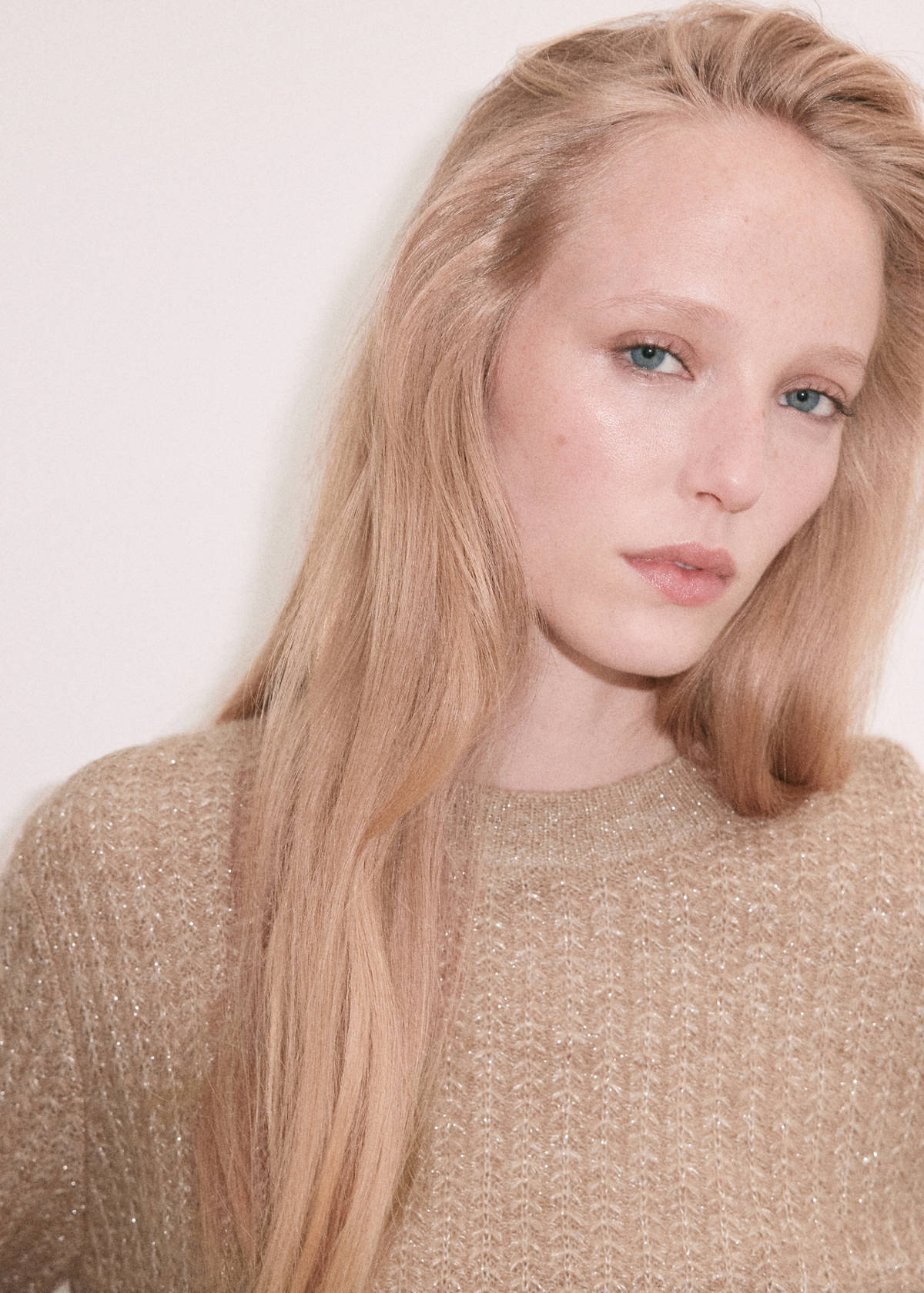 Openwork herringbone knit jumper — Medium Brown