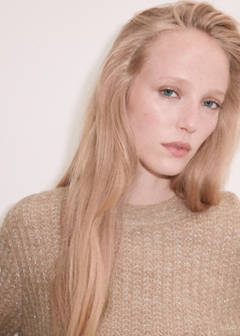 Openwork herringbone knit jumper — Medium Brown 4