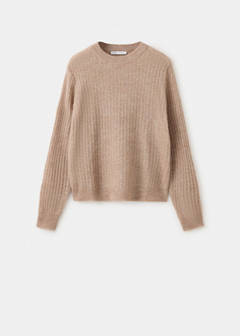 Openwork herringbone knit jumper — Medium Brown 8