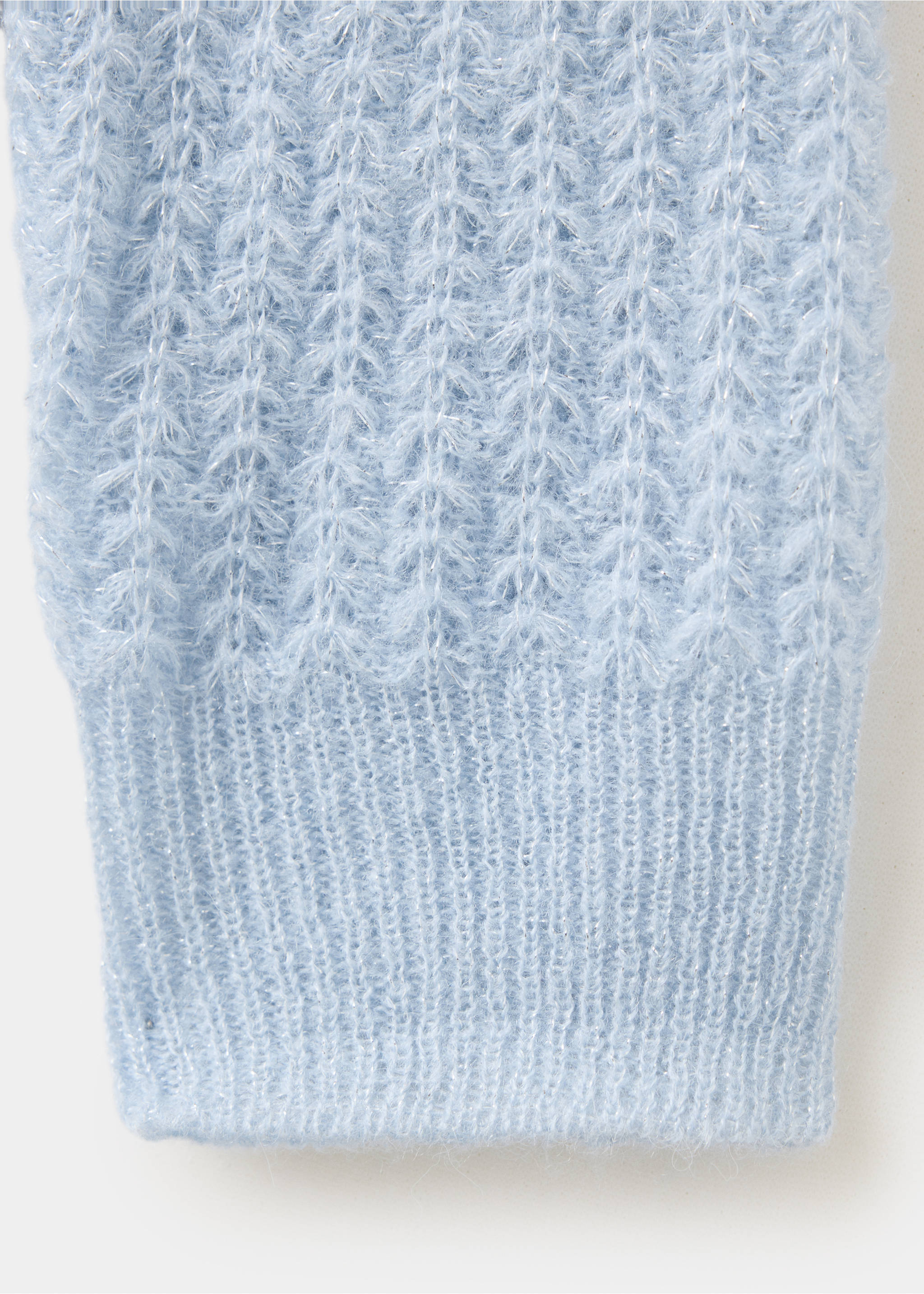 Close-up of light blue knitted jersey fabric texture., Sky Blue. Ref: 37009129-00.