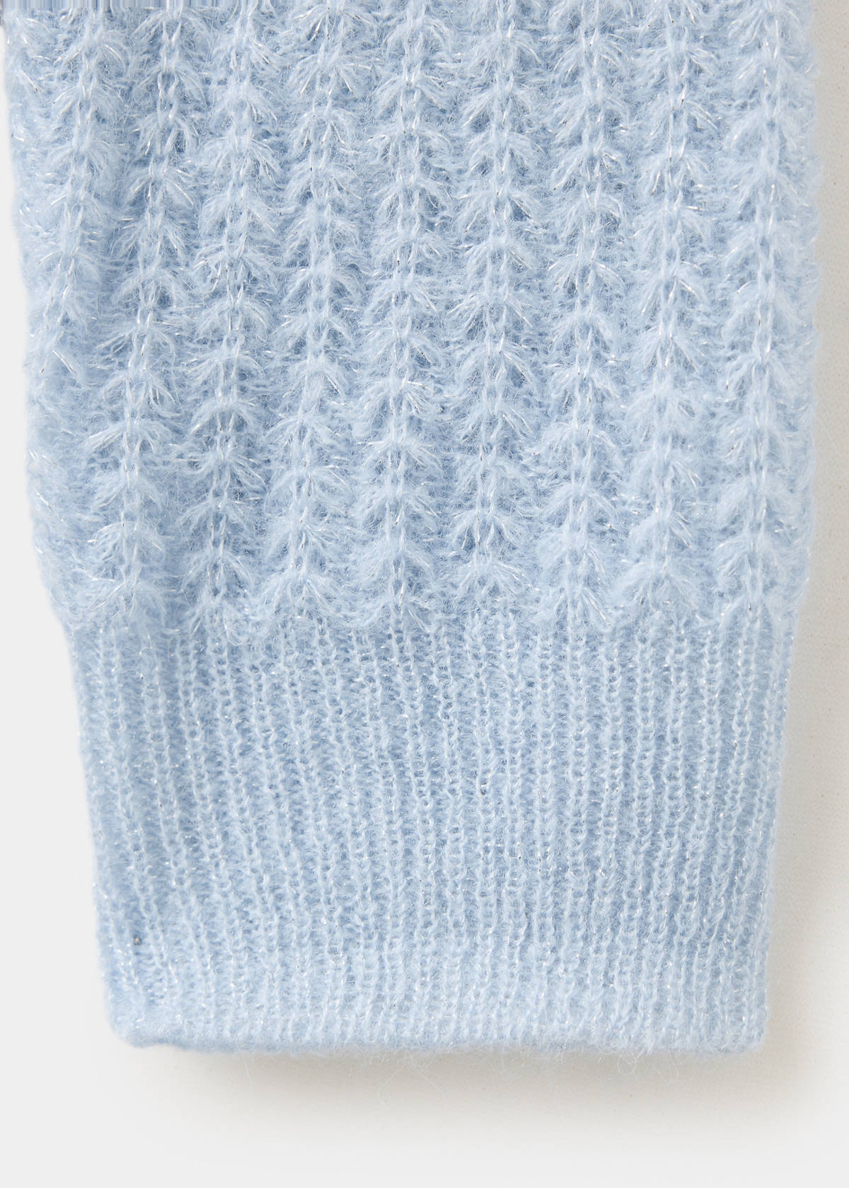 Openwork herringbone knit jumper — Sky Blue
