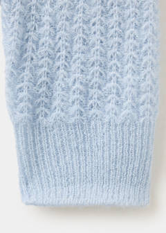 Openwork herringbone knit jumper — Sky Blue 7