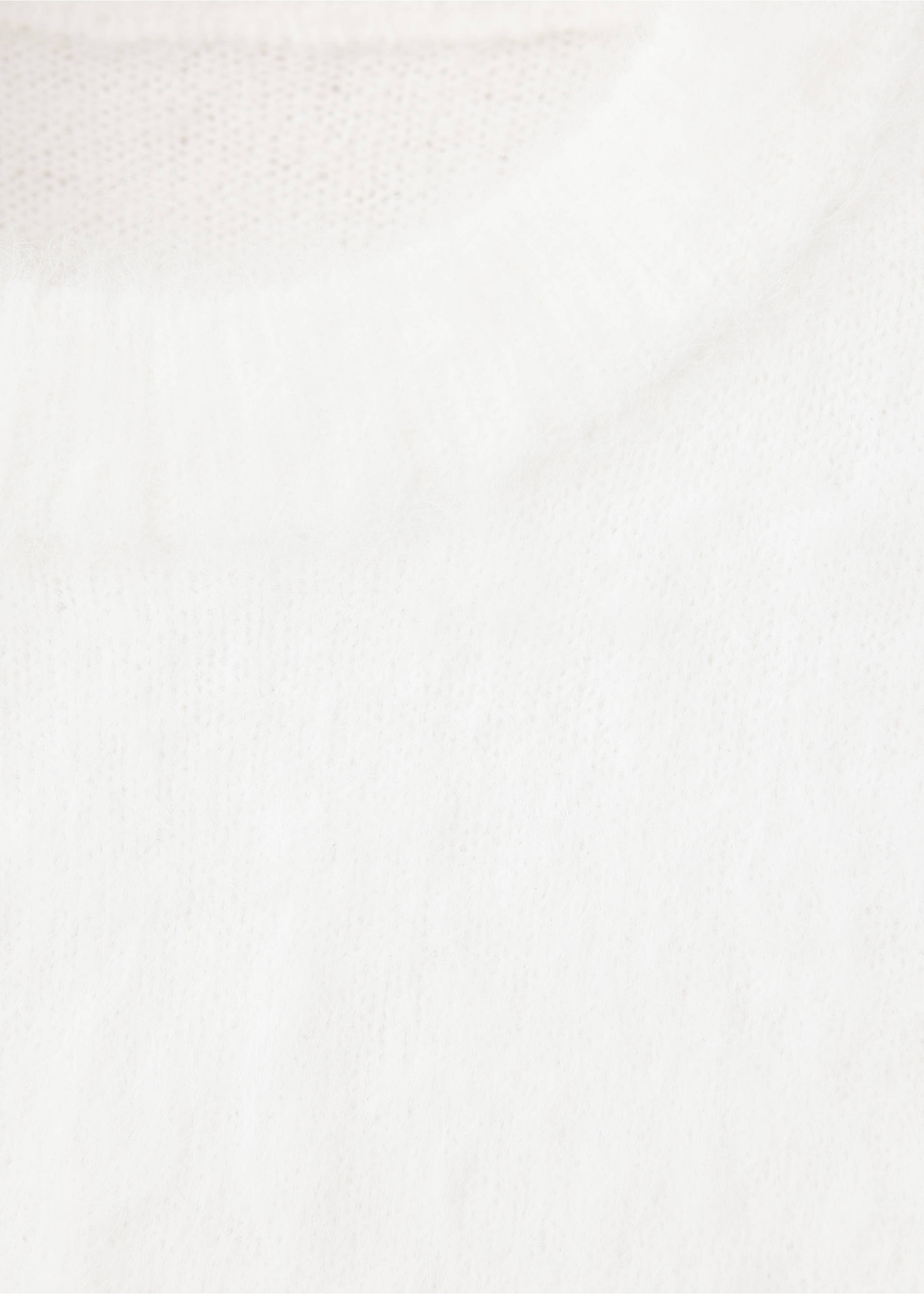 Close-up of the neckline and textured knit of a white jersey., Off White. Ref: 37009132-00.