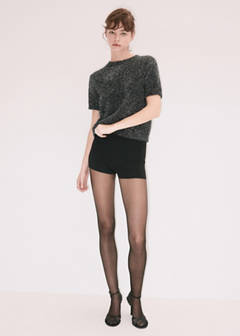 Short-sleeved lurex jumper — Black 2