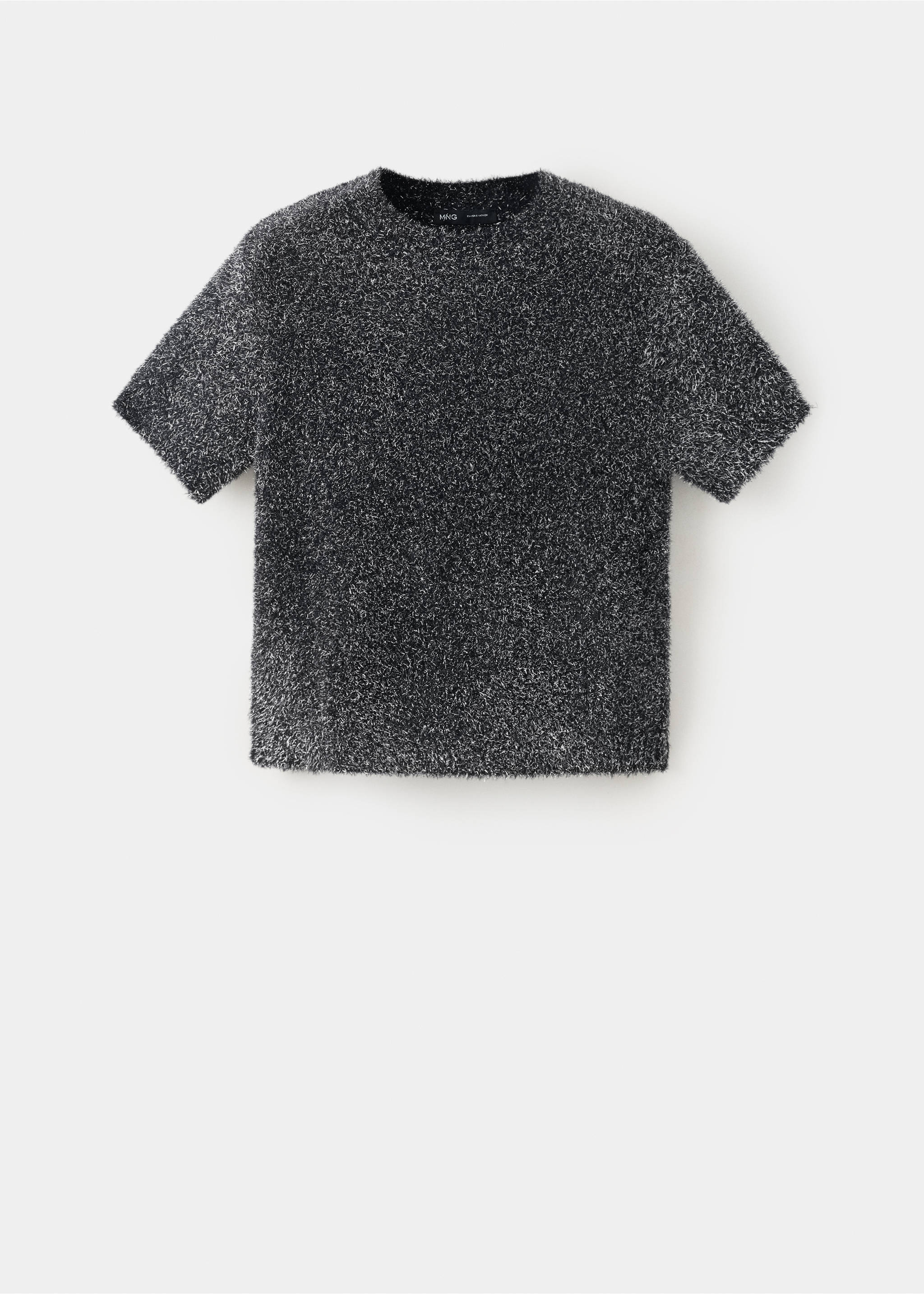 Κοντομάνικο jersey με lurex - Προϊόν χωρίς μοντέλο, Μαύρο. Ref: 37009139-00.