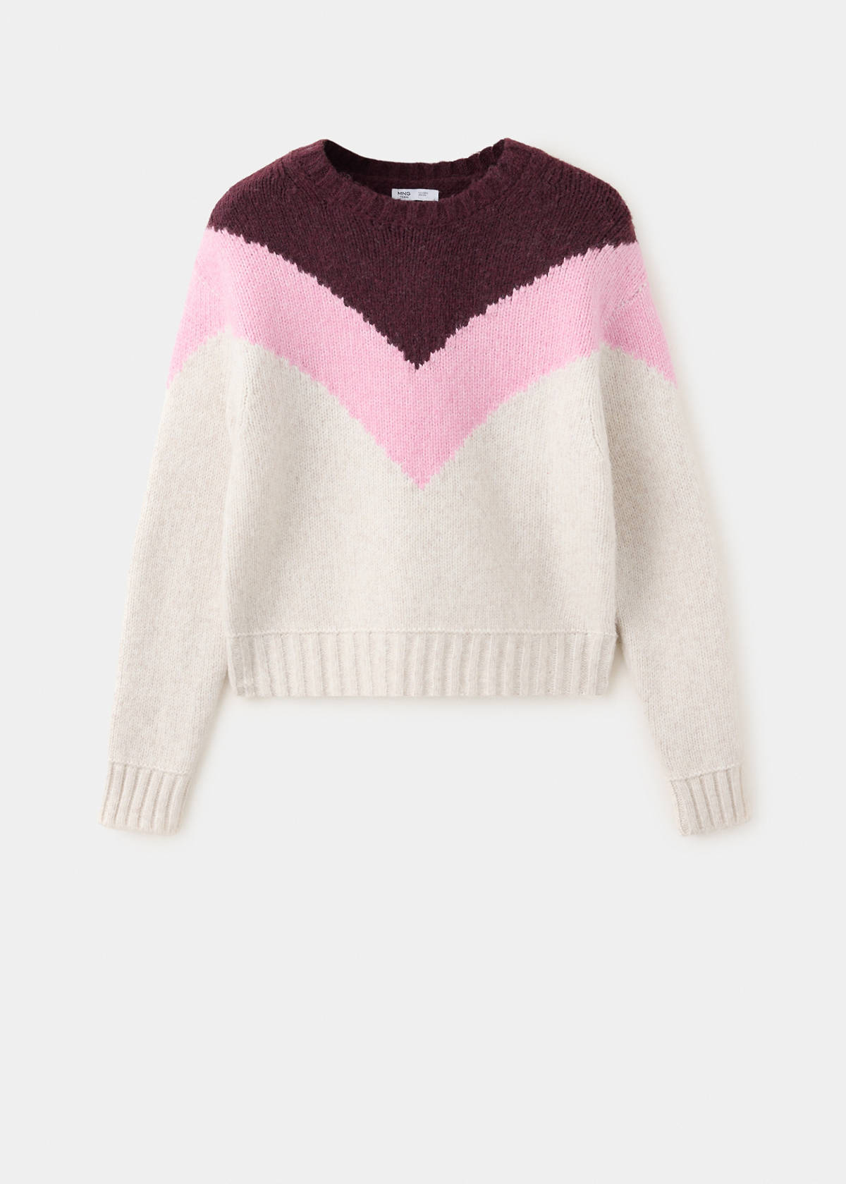 Straight tricolour jumper — Pink