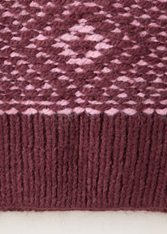 Crew neck sweater with trim — Burgundy 4