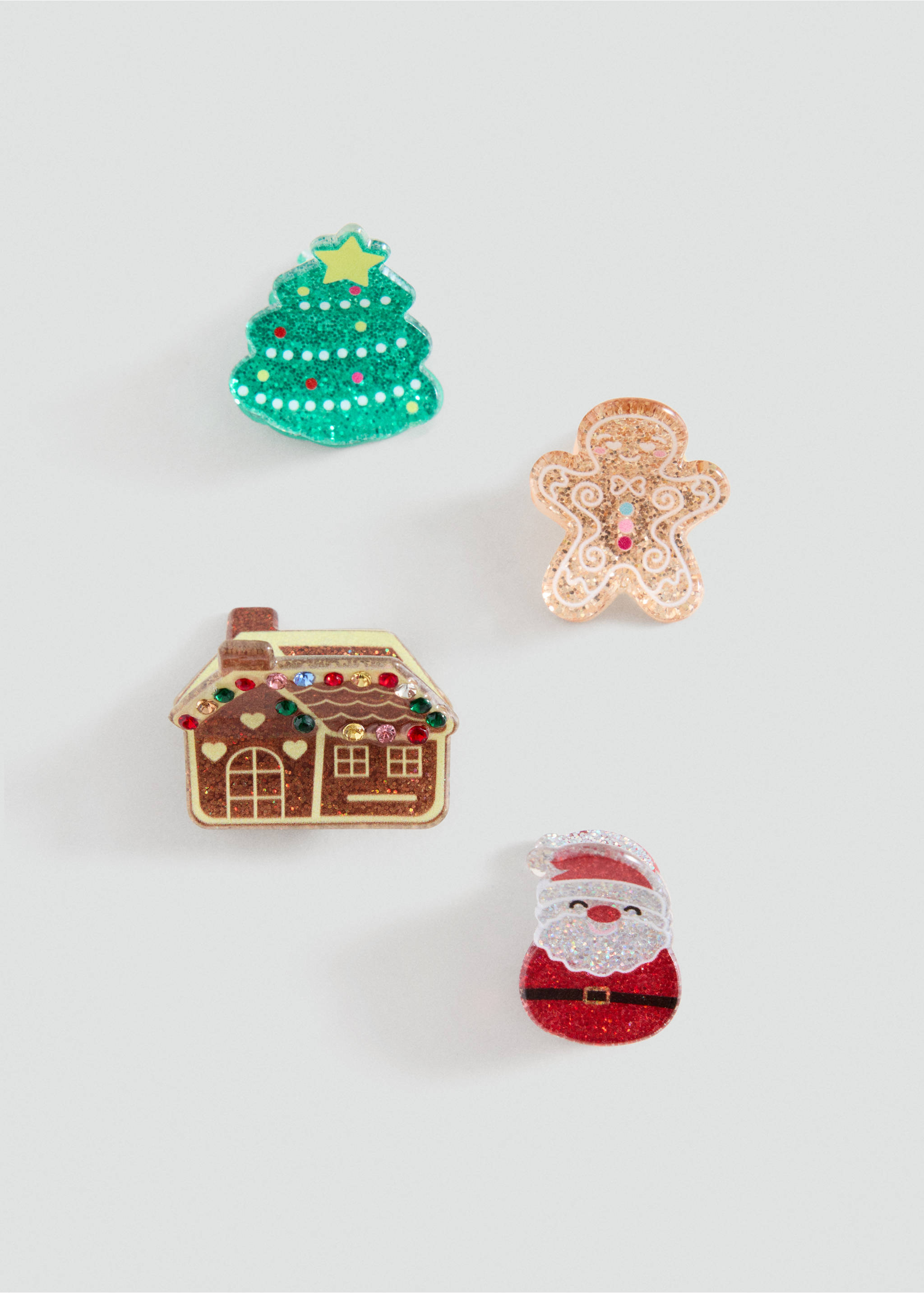 Pack de 4 pinces à cheveux de Noël - Article sans modèle, Marron. Ref: 37009222-00.
