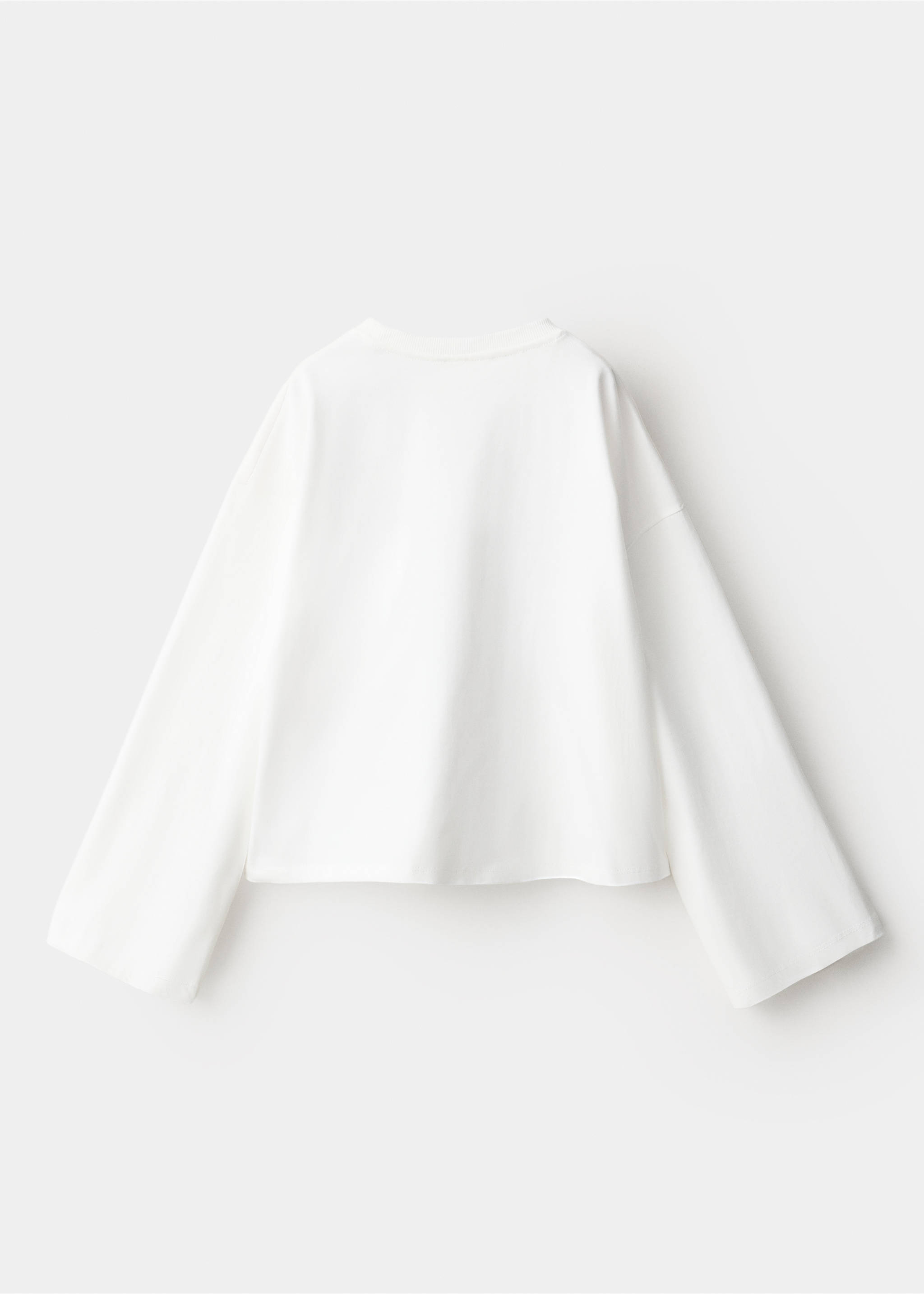 White long-sleeved t-shirt shown from the back in a still life., Off White. Ref: 37009224-00.