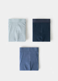 Pack of 3 cotton combination briefs — Blue 1