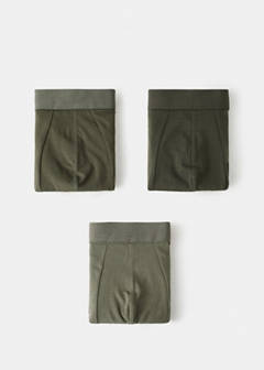 3-pack cotton underpants — Khaki 1