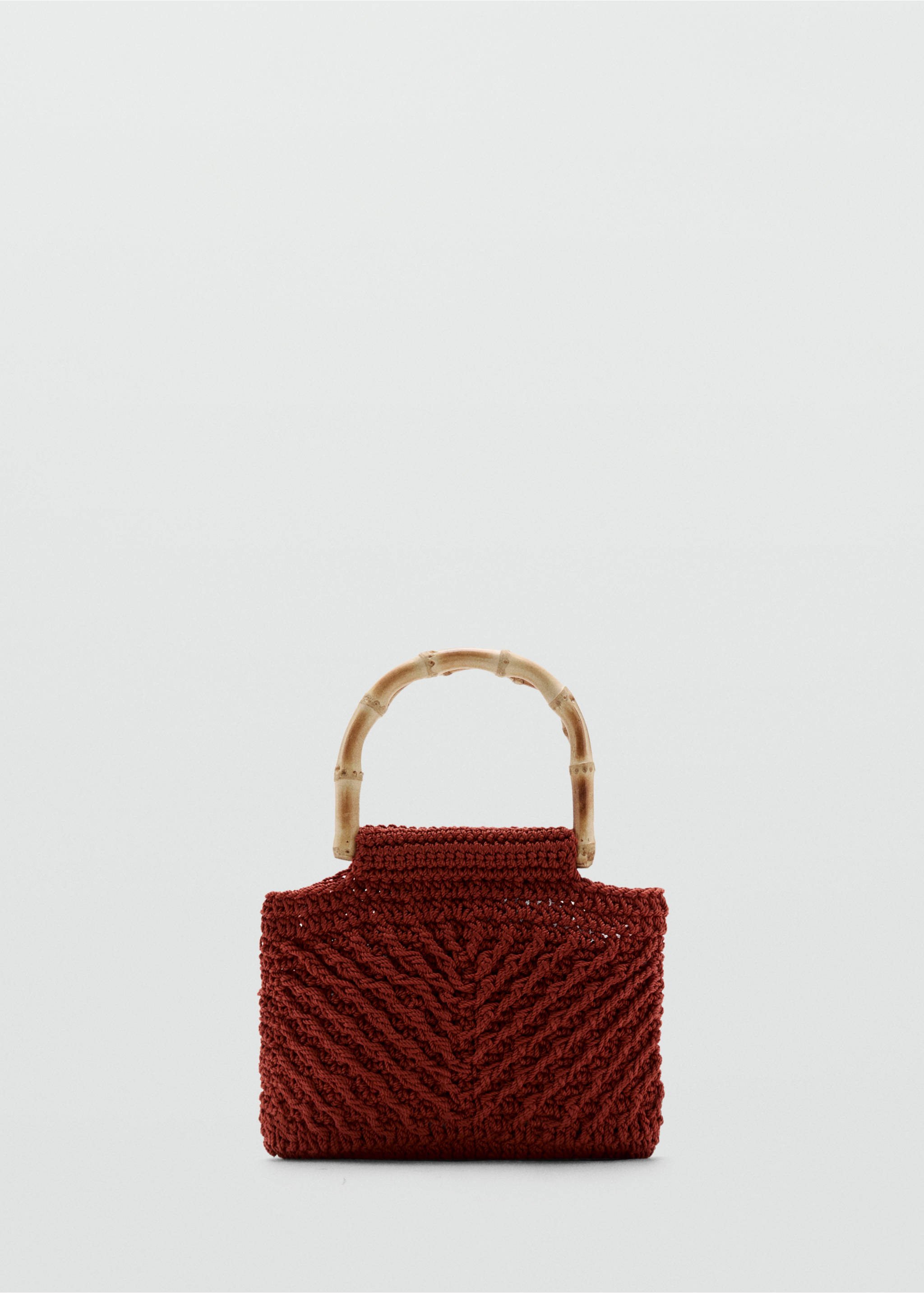 Bamboo-handled handbag - Artikel zonder model, Oranjebruin. Ref: 37011331-00.