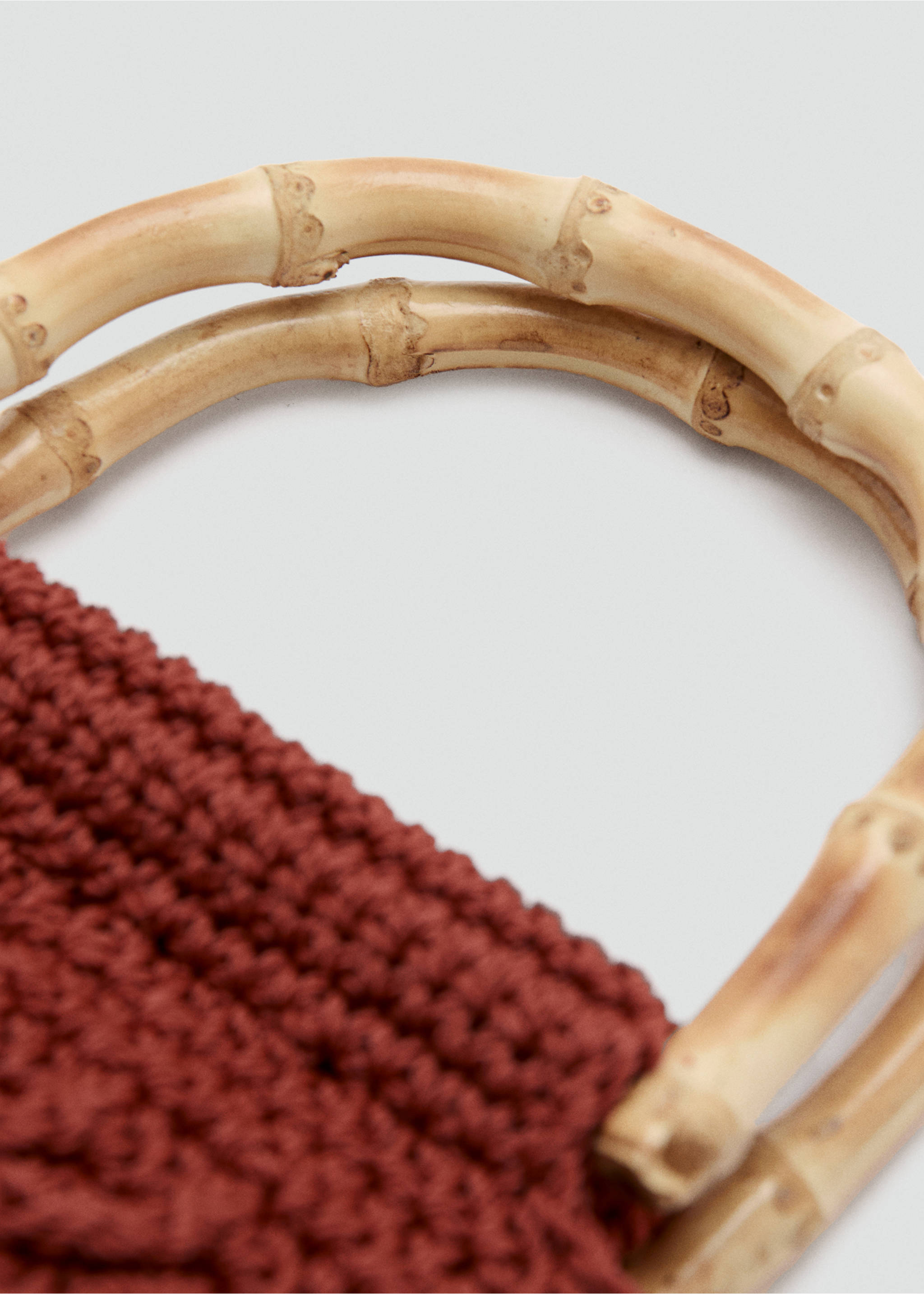 Bamboo-handled handbag - Detail van het artikel 2, Oranjebruin. Ref: 37011331-00.