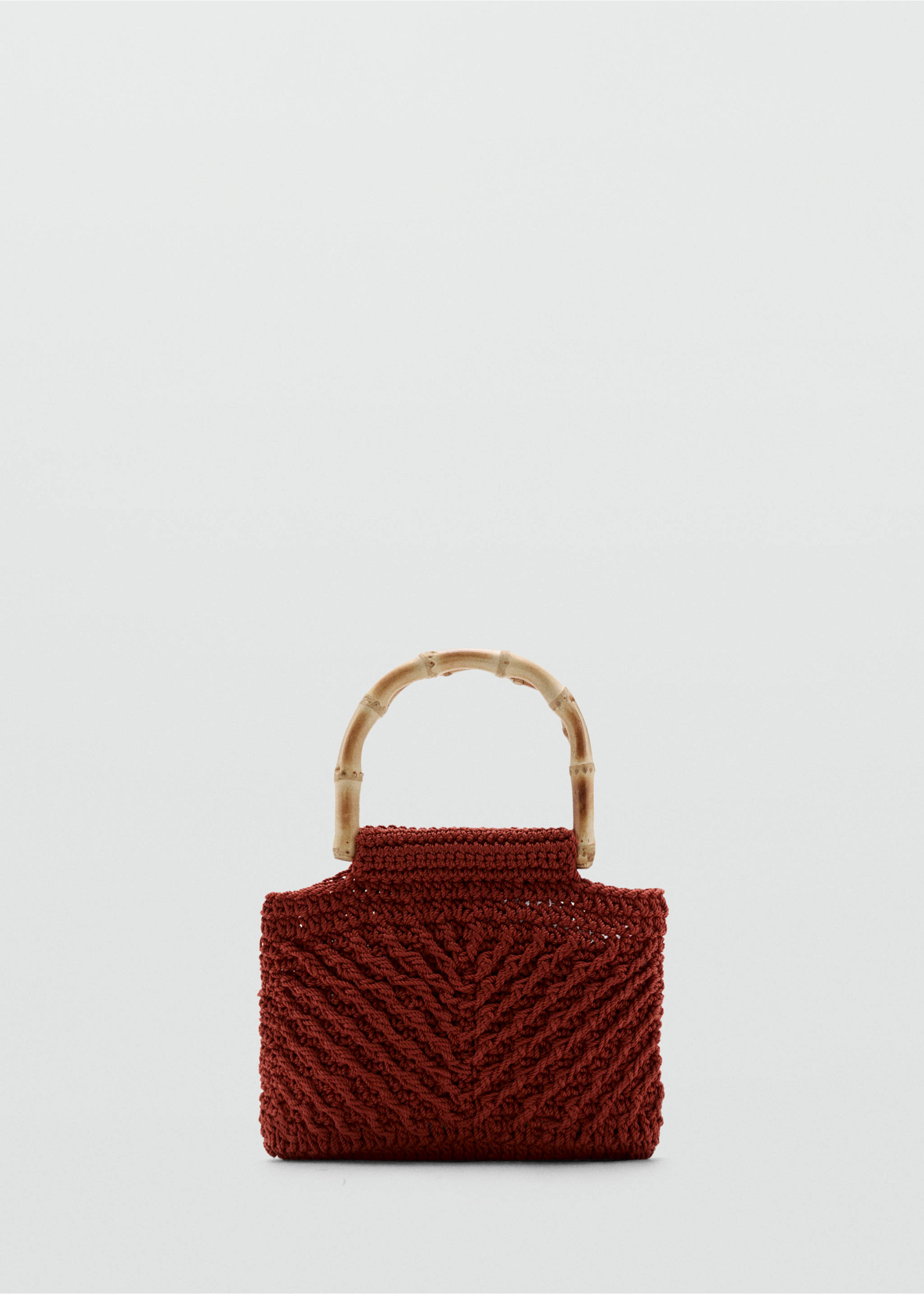 Sac à main avec anse en bambou - Article sans modèle, Orange brûlé. Ref: 37011331-00.