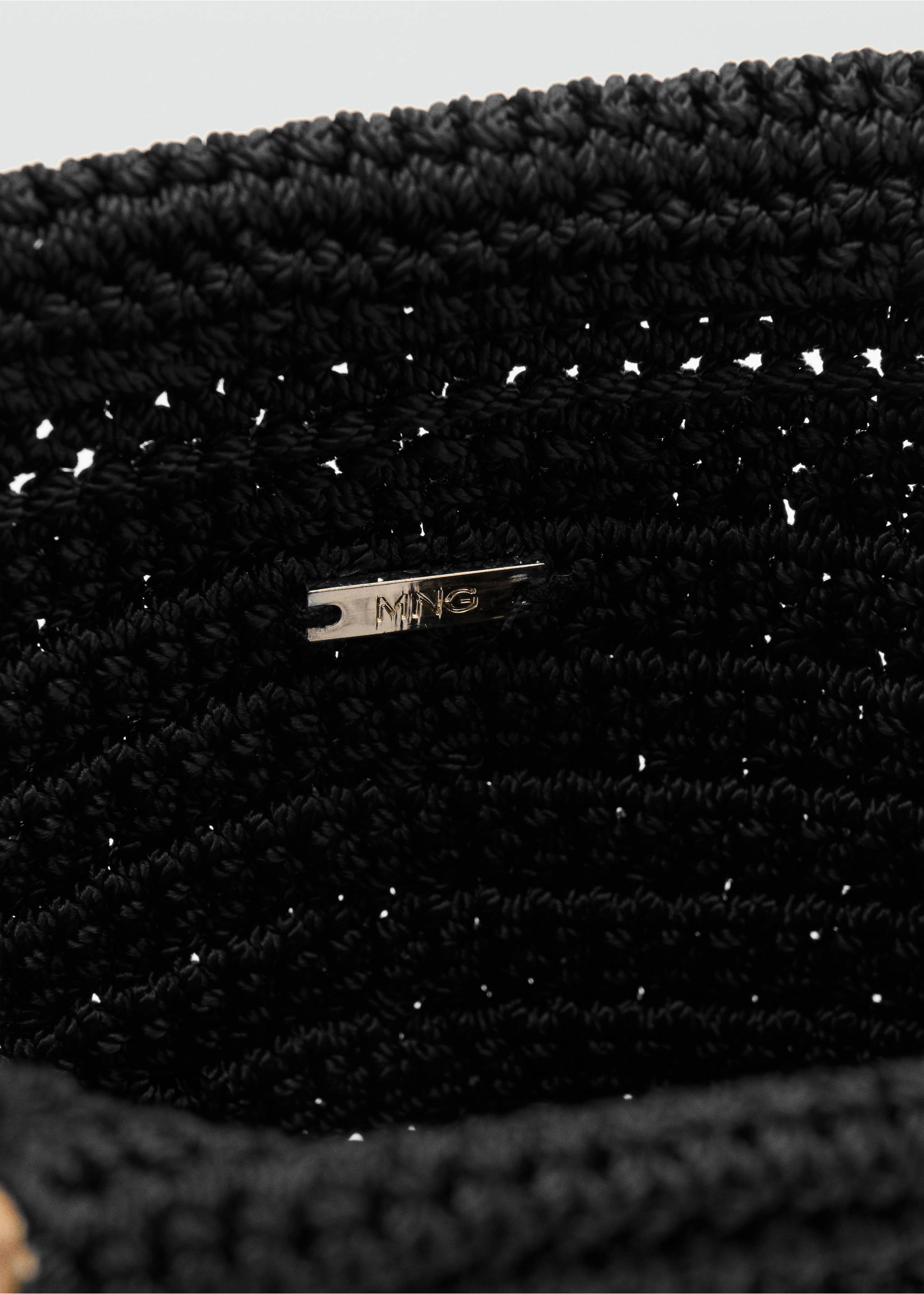 Bamboo-handled handbag - Detail van het artikel 1, Zwart. Ref: 37011331-00.