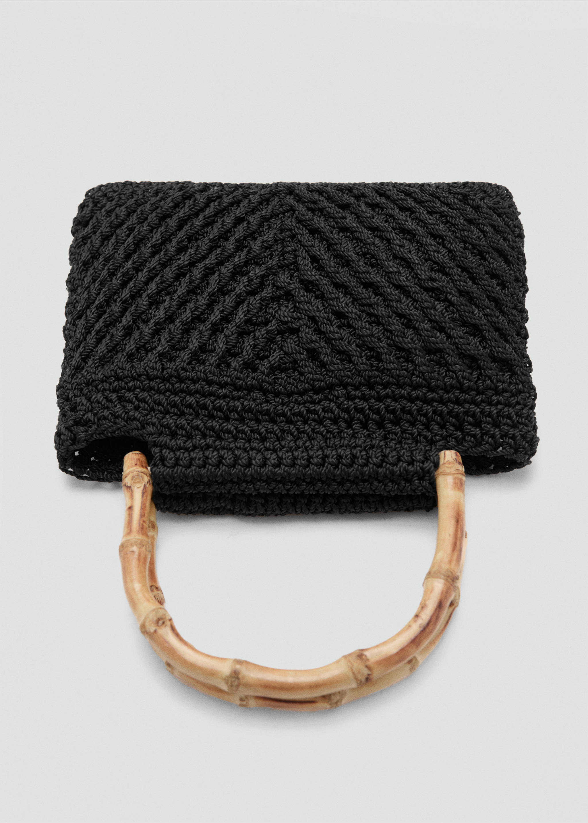 Bamboo-handled handbag - Detail van het artikel 3, Zwart. Ref: 37011331-00.