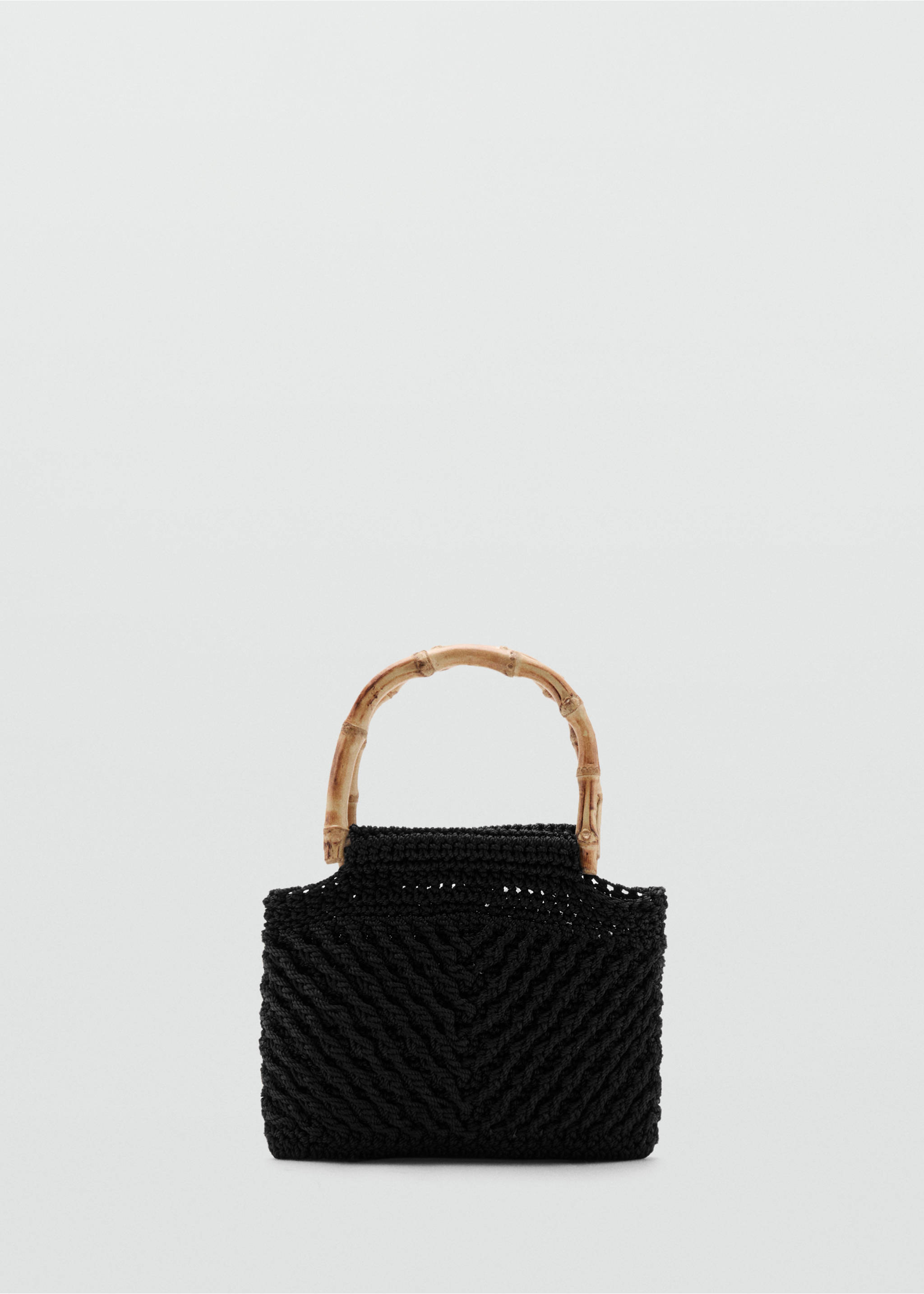 Sac à main avec anse en bambou - Article sans modèle, Noir. Ref: 37011331-00.