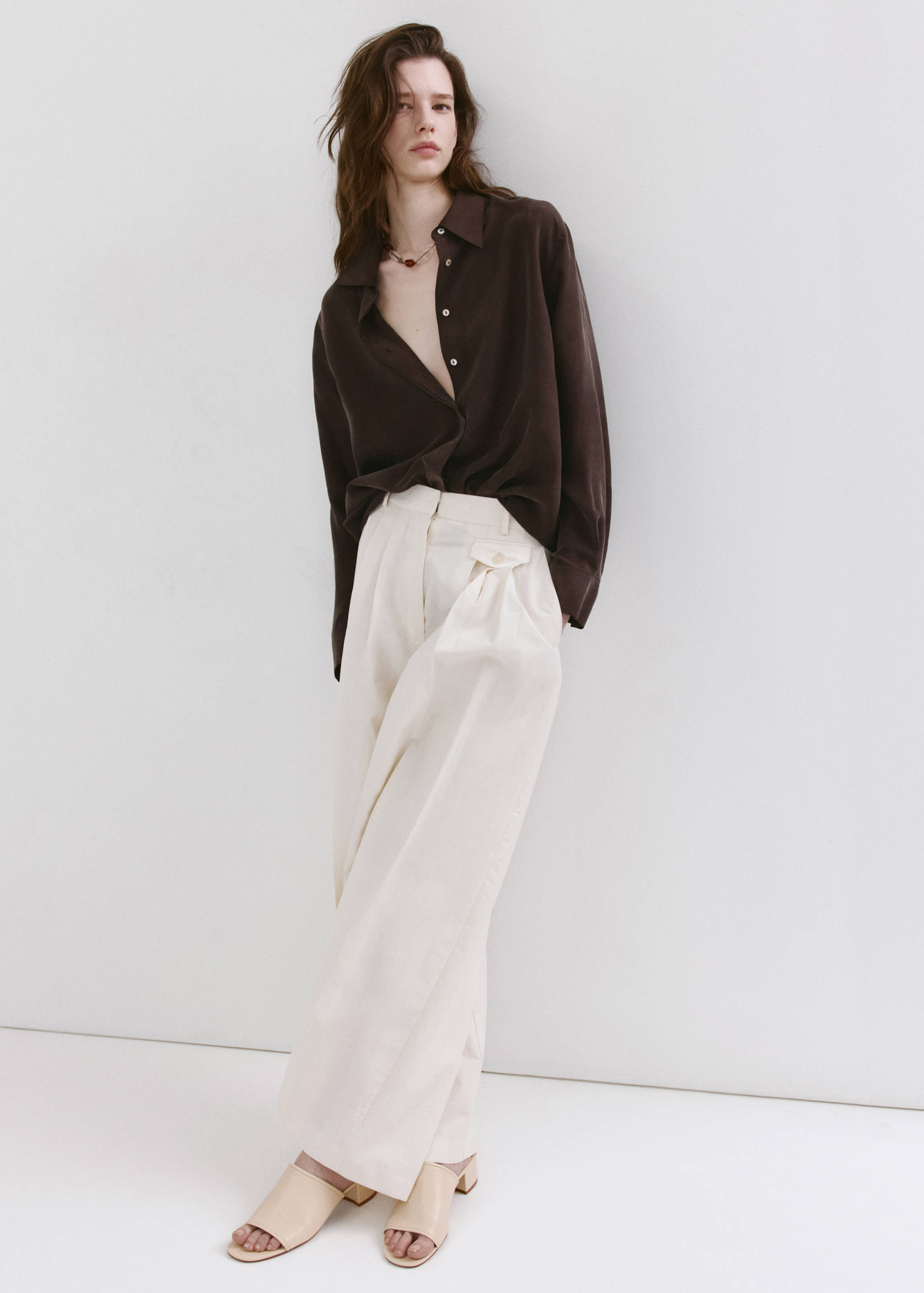 Leather block-heel sandals - General plane