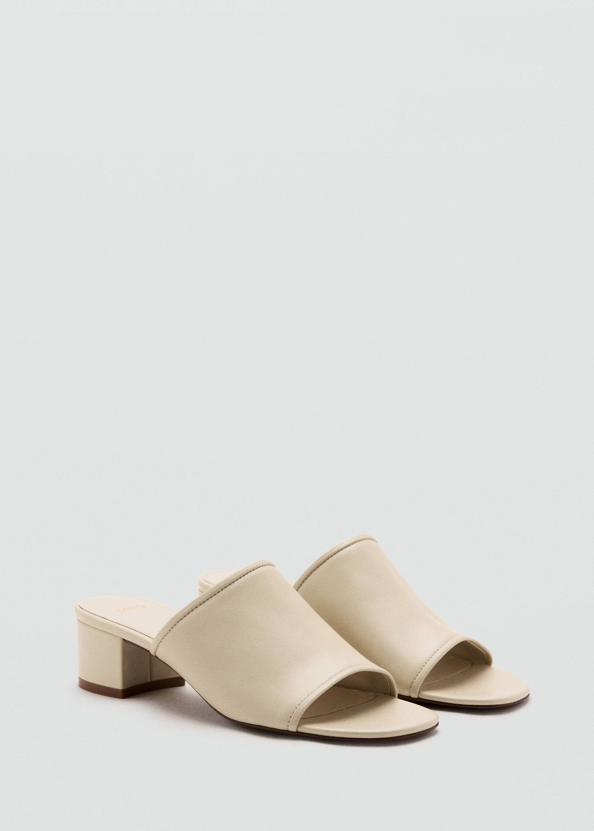 Leather block-heel sandals - Medium plane