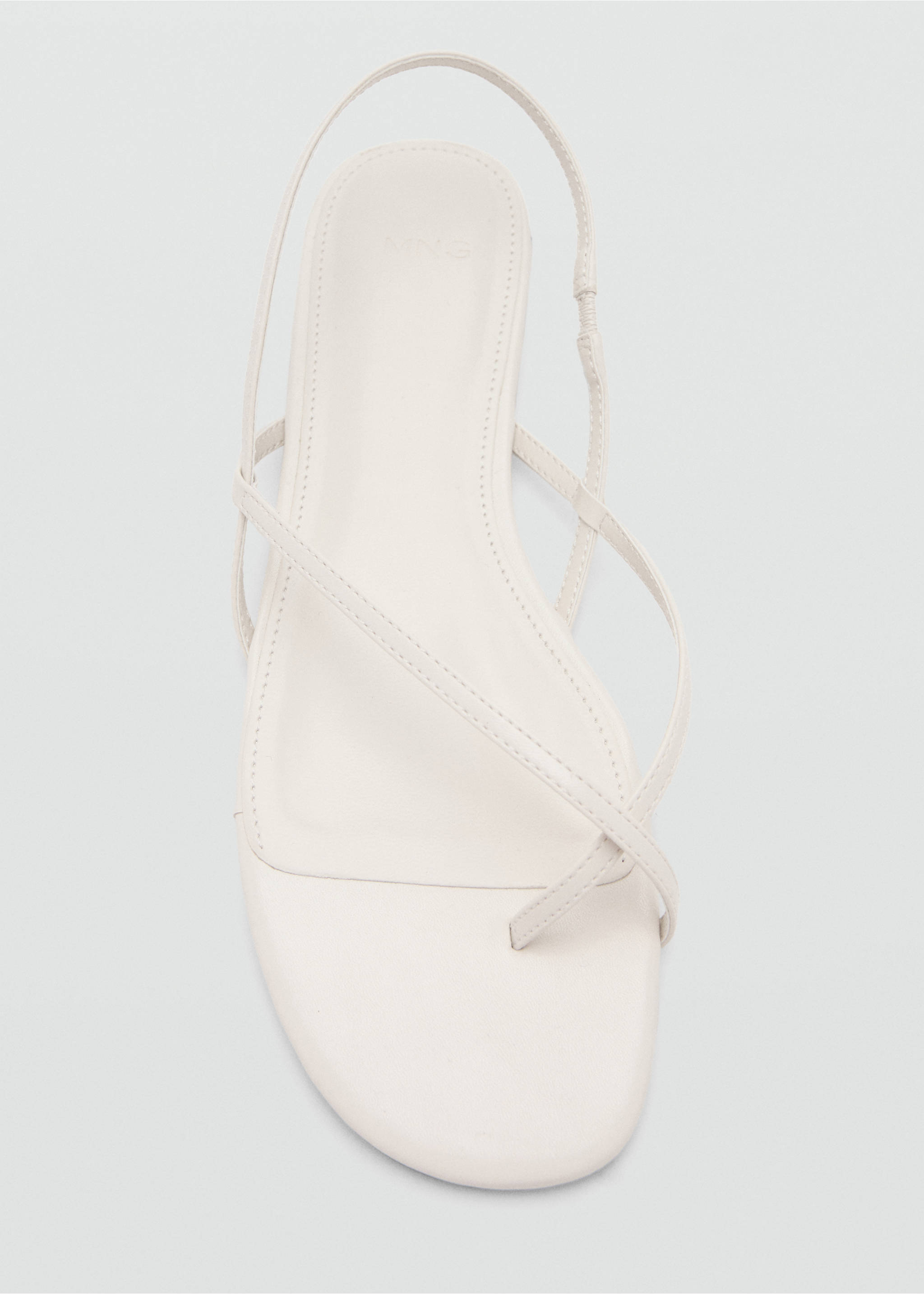 Criss-cross straps sandals - Details of the article 2, Ecru. Ref: 37011336-00.