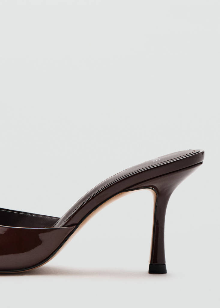 Patent leather high-heeled sandals — Chocolate