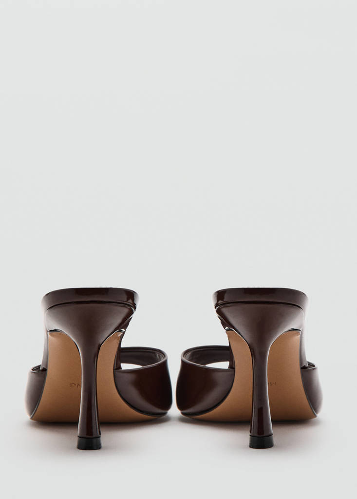 Patent leather high-heeled sandals — Chocolate