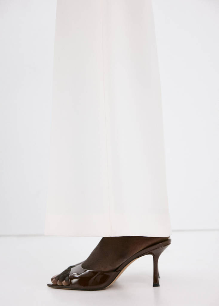 Patent leather high-heeled sandals — Chocolate